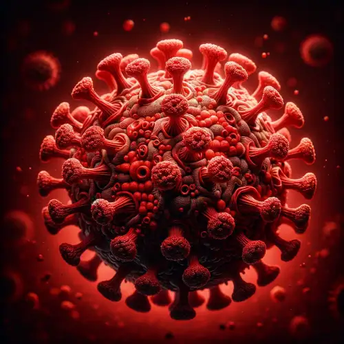 에이즈 감염 경로인 HIV바이러스 세포 사진이다.